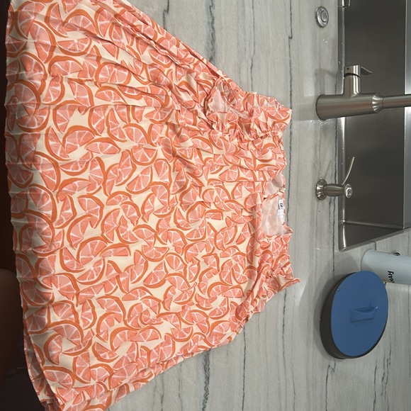 orange flowy shirt - Picture 2 of 3